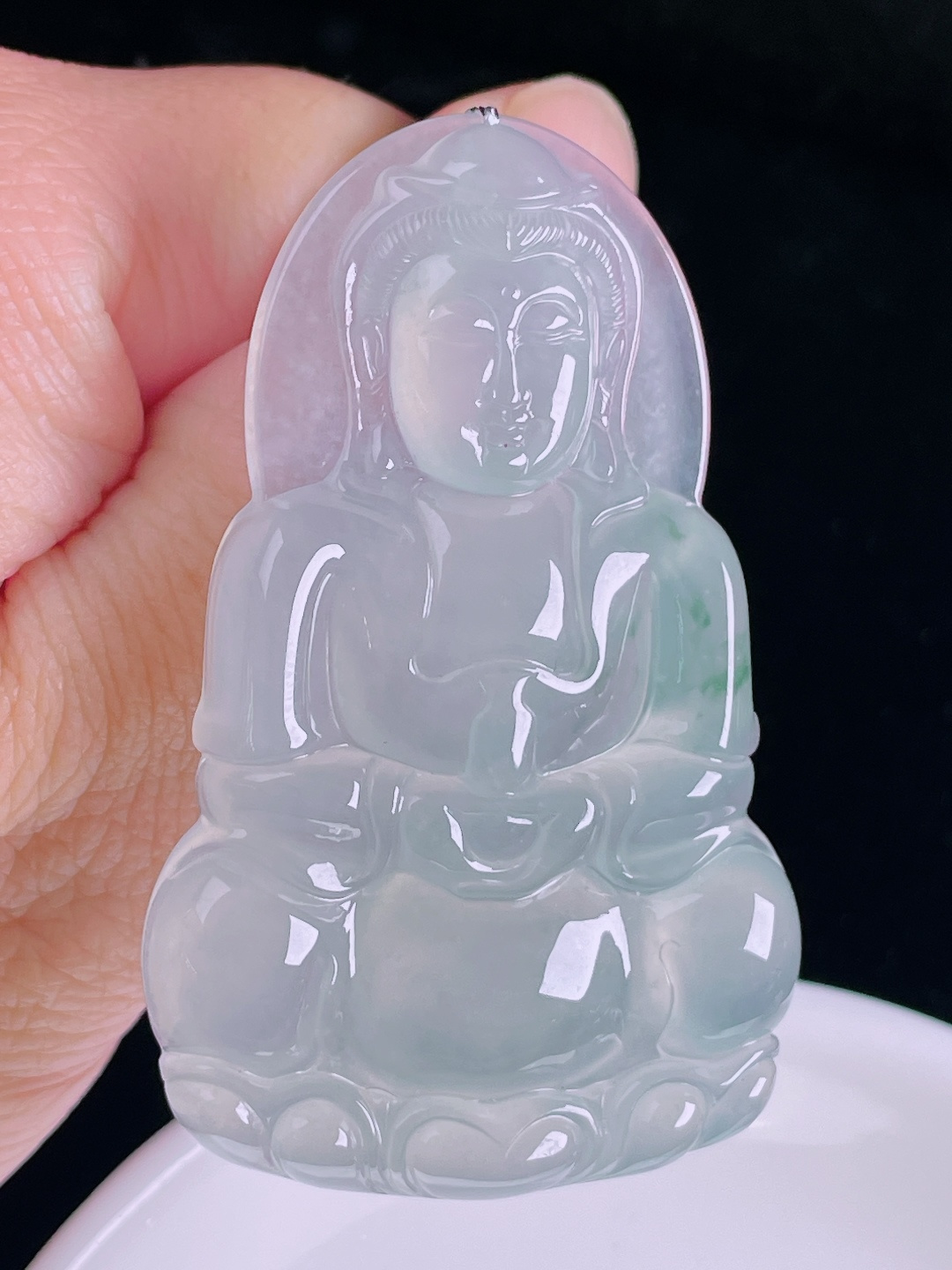 观音，老种起光，细底通透，尺寸：60/38/7mm0826