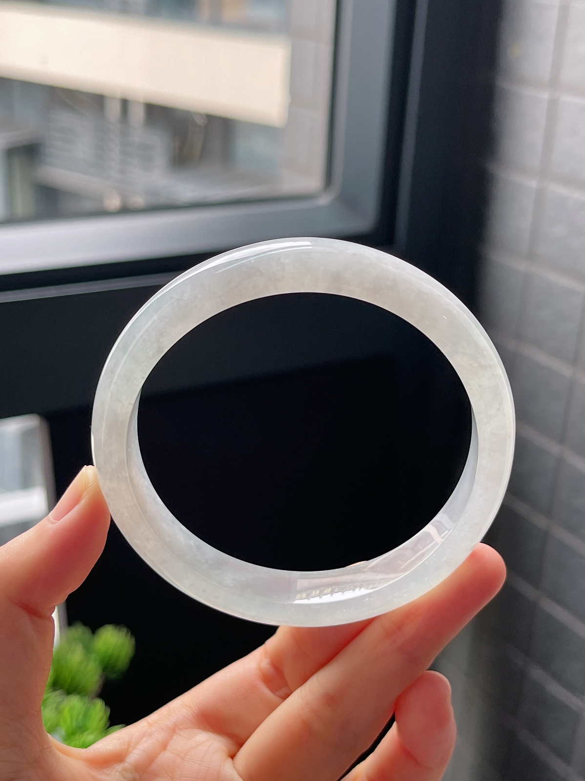 圈口58.7，白冰翡翠翡翠正圈手镯