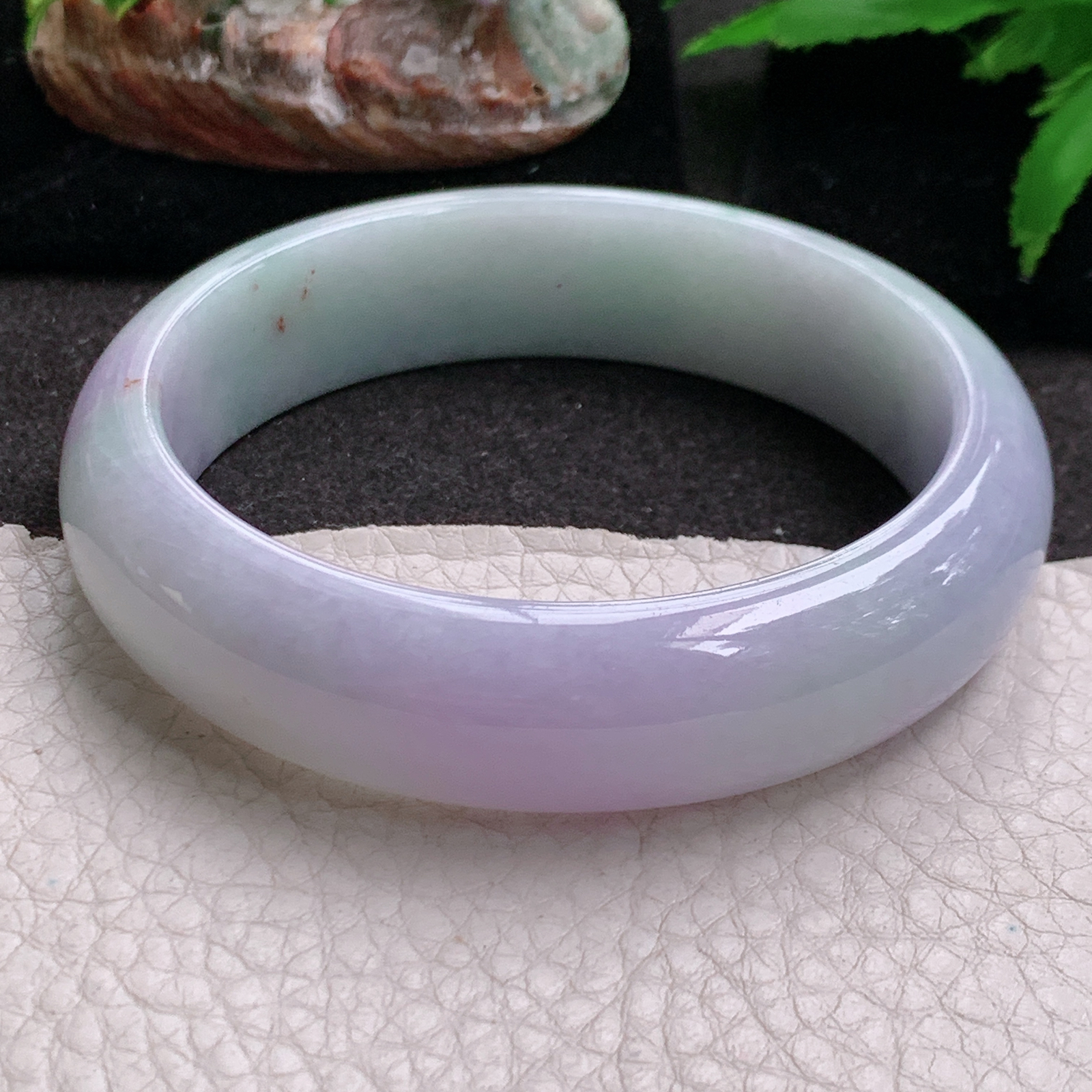 ee大圈口60*15.6*8轮胎镯 缅甸翡翠手镯春带彩宽边正圈玉镯美人镯
