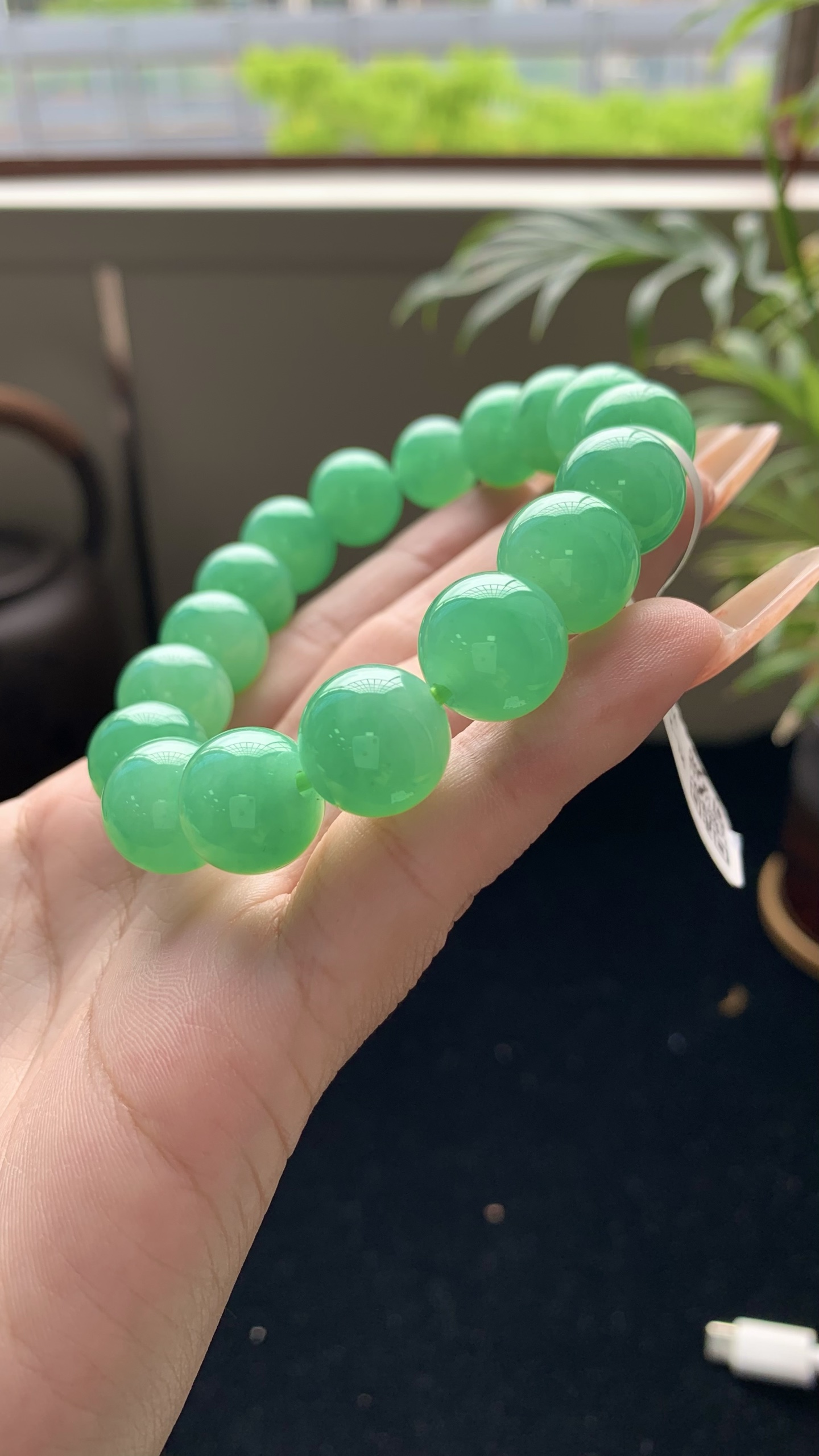 冰阳绿珠串 XL-2 尺寸：卡13