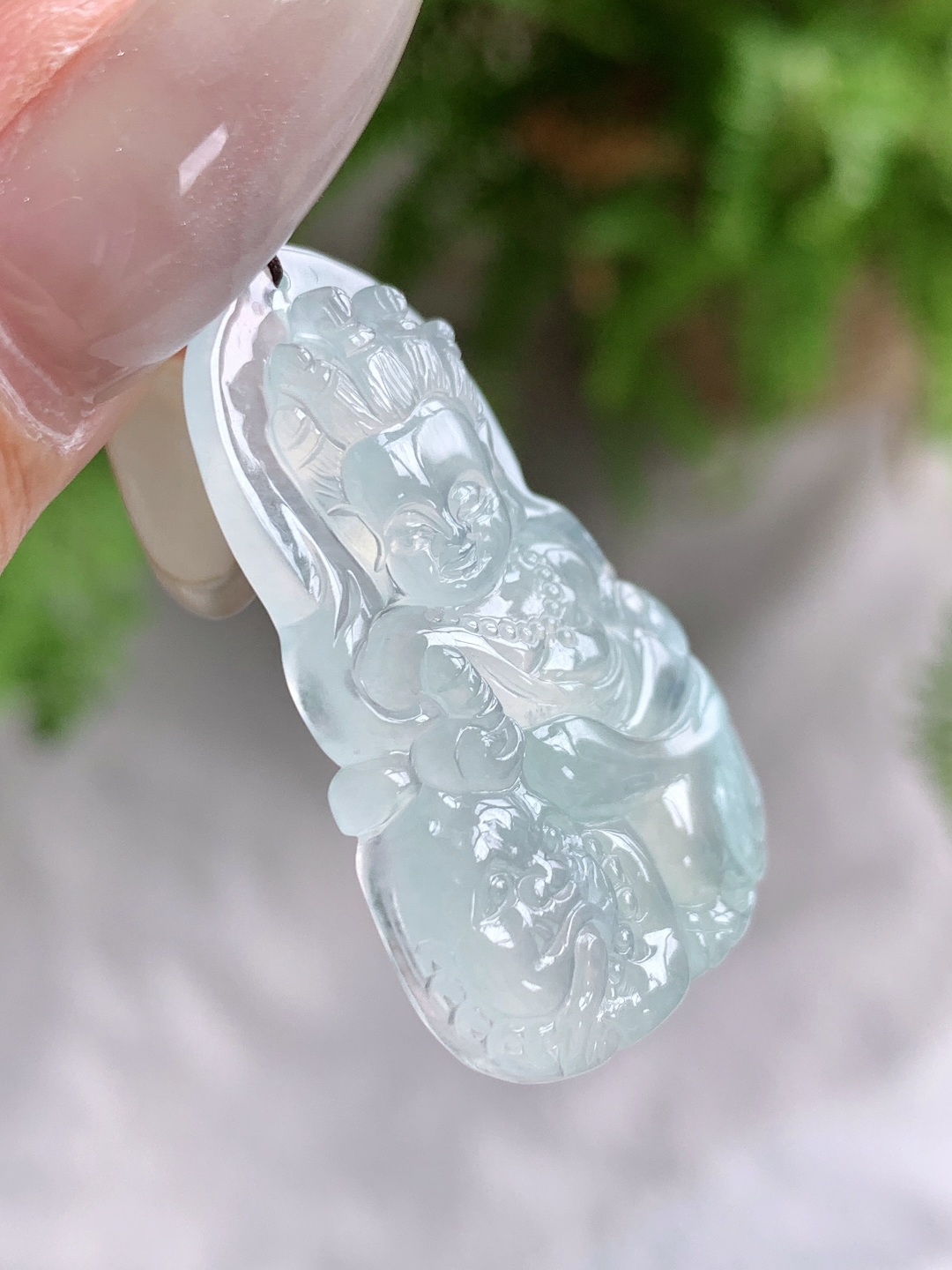 🫧高冰文殊菩萨宝宝观音牌吊坠,缅料 性比高,尺寸36.7-24-5.5,重量8.8克