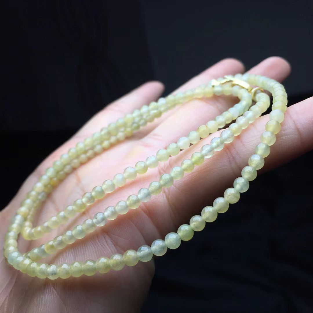 冰黄小米珠，卡3.5～3.1mm，200颗，种好，玉质细腻，颗颗精选，通透