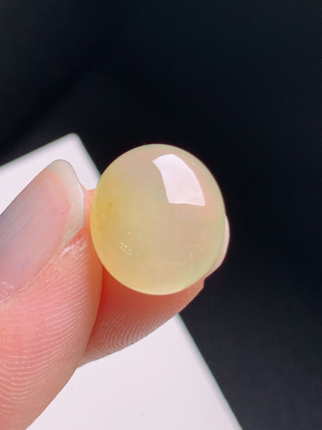 黄翡旦面裸石，暖润起光，种水清爽，富贵吉祥，裸石13.6-12.2-6.1，420823