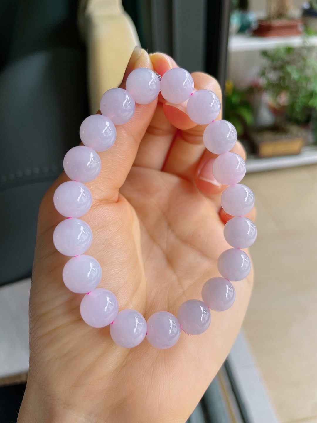 缅甸天然翡翠A货，冰种手链，尺寸：10mm。【编4100】