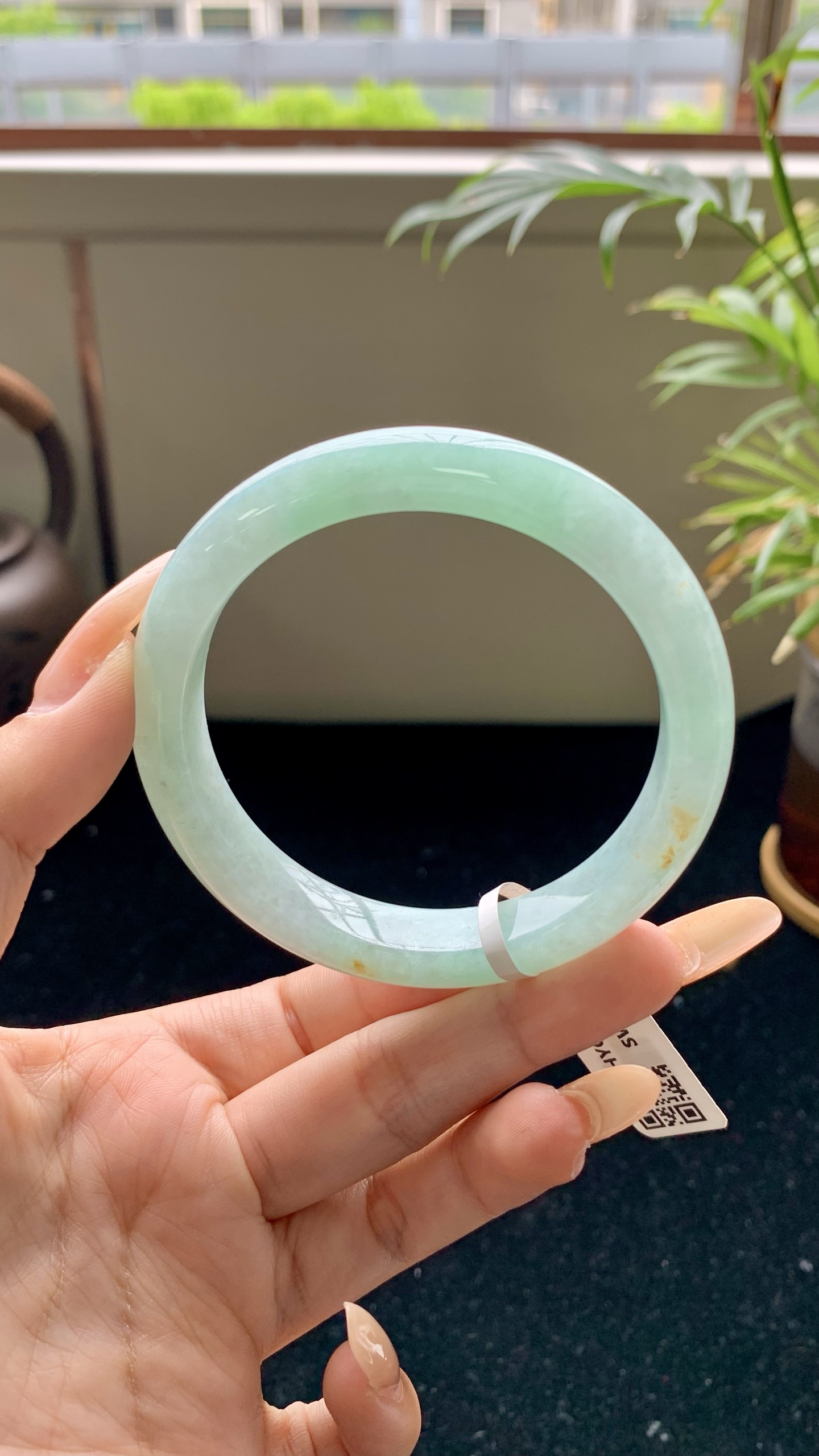 晴绿洒金正圈成品,HYC-1047,尺寸：57-11.5-8