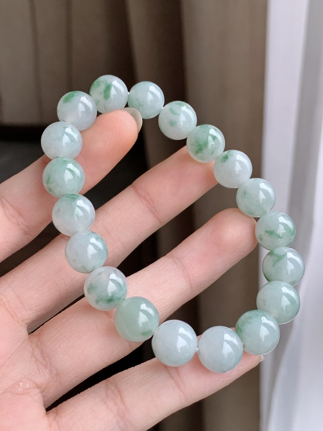 珠子冰飘花手串圆珠子手串,性比高,尺寸10mm,重量32.4克