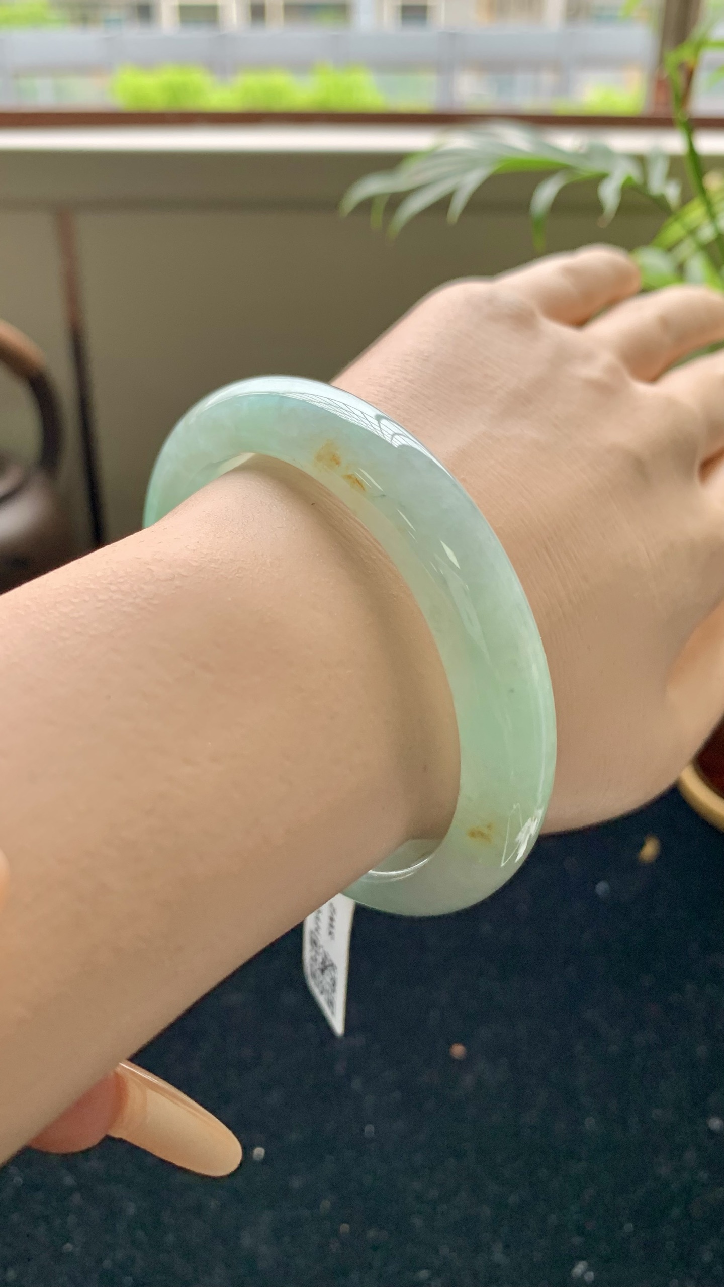 晴绿洒金正圈成品,HYC-1047,尺寸：57-11.5-8