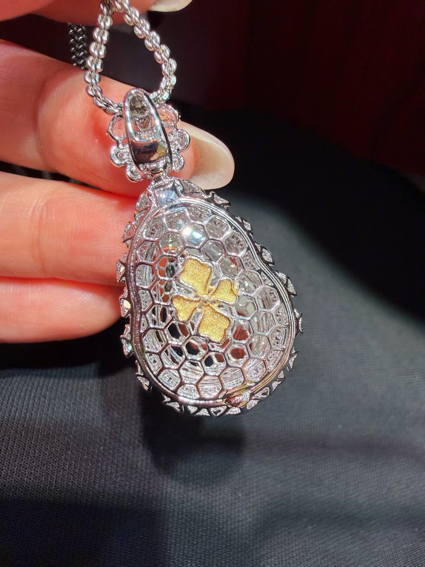 冰黄翡葫芦吊坠，裸石：20.5-15-5.8mm