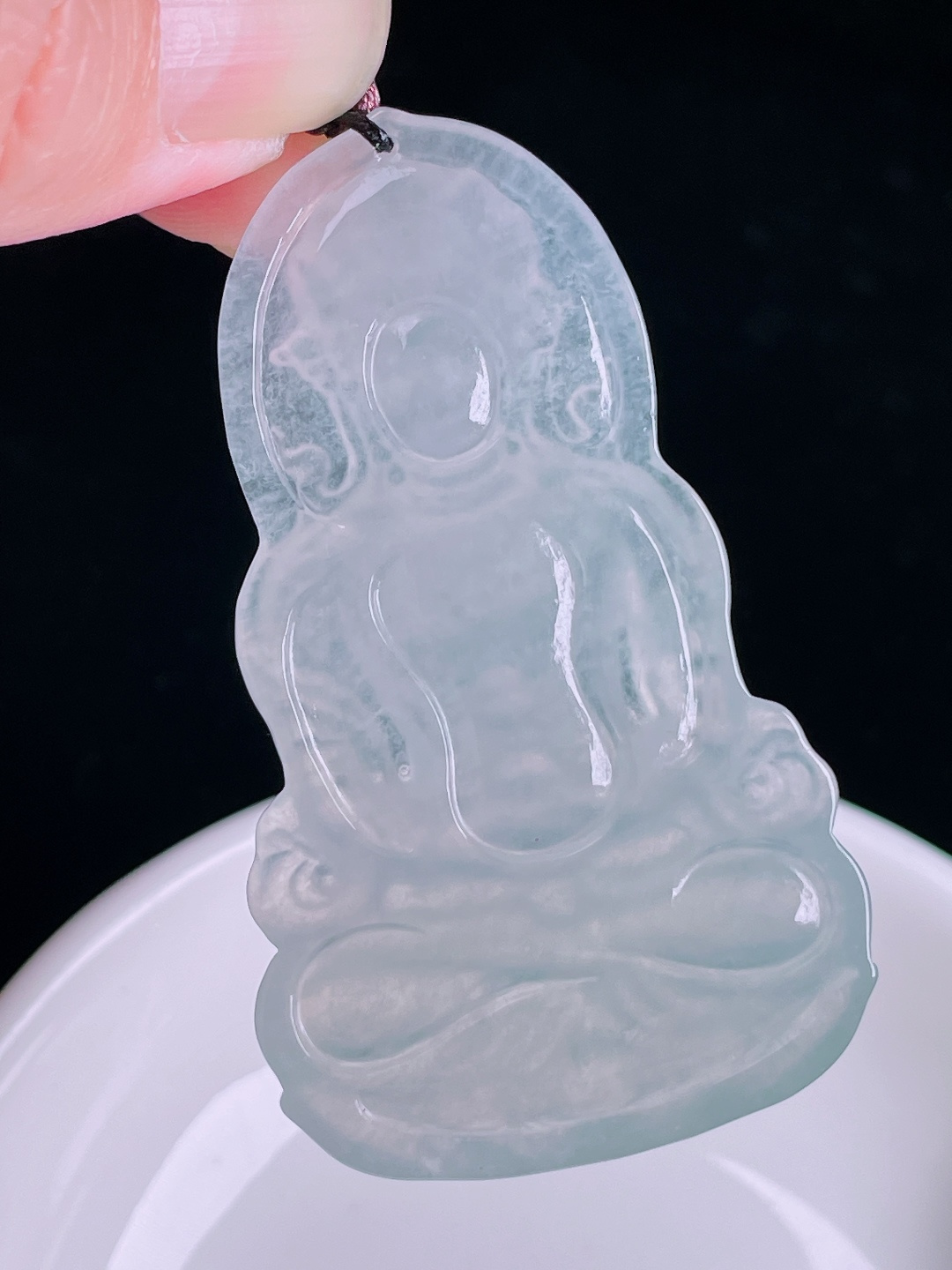 冰种度母，老种起光，细底通透，尺寸：57.4/33.8/5.6mm0827