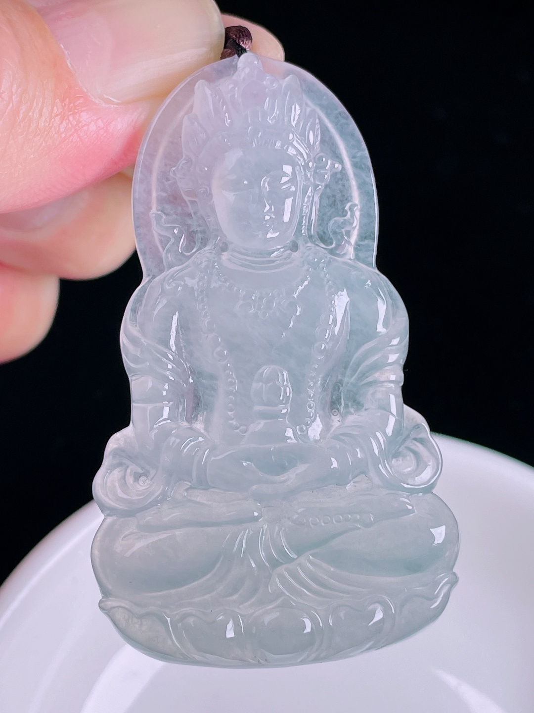 冰种度母，老种起光，细底通透，尺寸：57.4/33.8/5.6mm0827