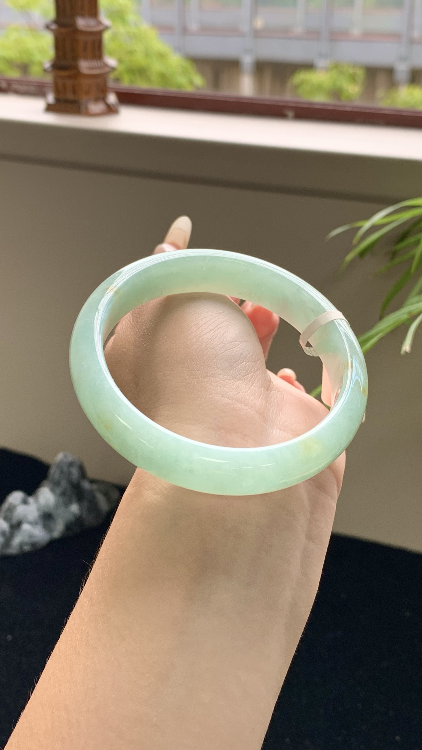 果绿洒金正圈成品,HYY-9195,尺寸：60-13-7.5