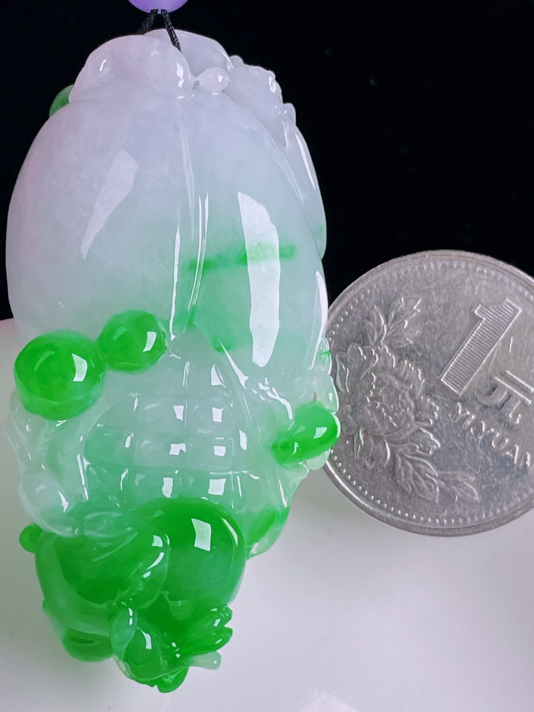 辣绿玉米，老种起光，细底通透，尺寸：54.7/27.4/14mm0827