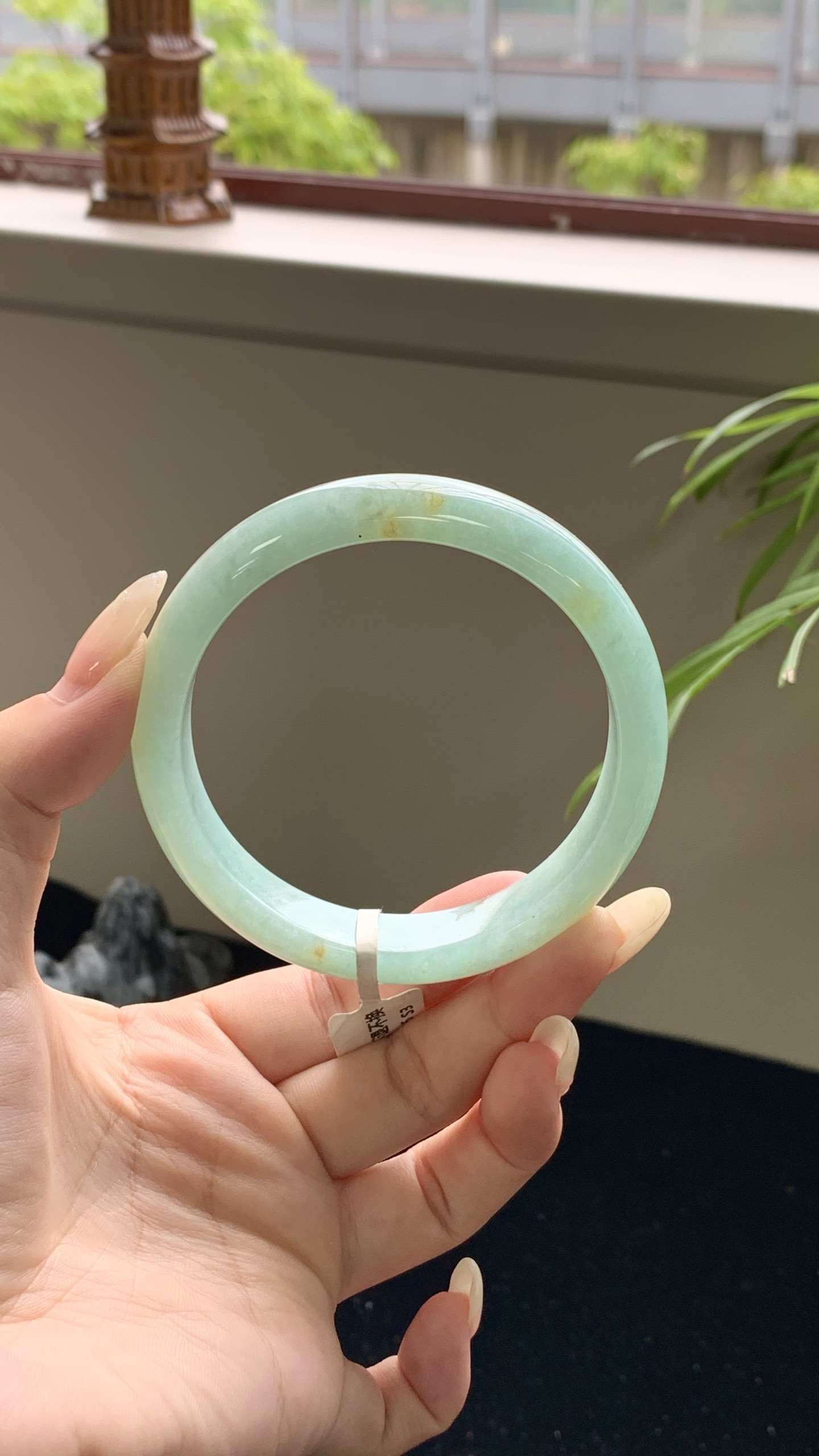 果绿洒金正圈成品,HYY-9195,尺寸：60-13-7.5