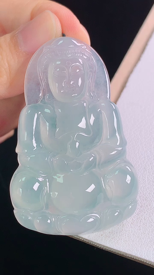 冰种观音，无裂，尺寸:52.7-34.2-5.6mm 23