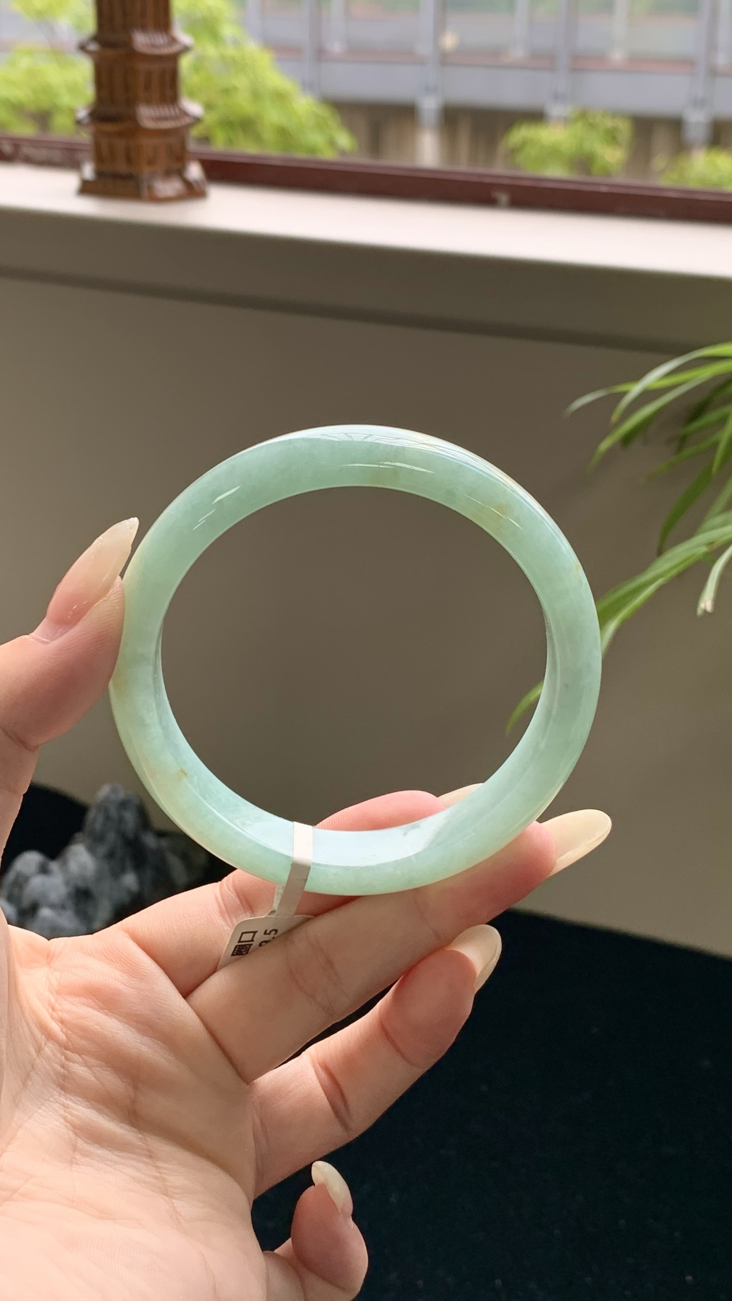 果绿洒金正圈成品,HYY-9195,尺寸：60-13-7.5