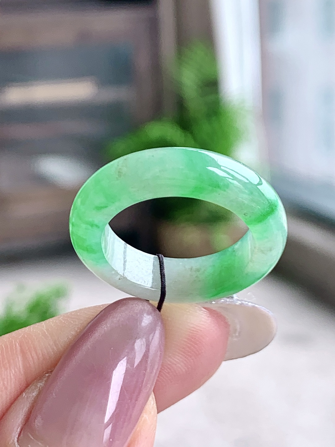 裸石冰飘绿花戒圈指环说明性比高飘花尺寸5.9-4.2圈口18号重量5克