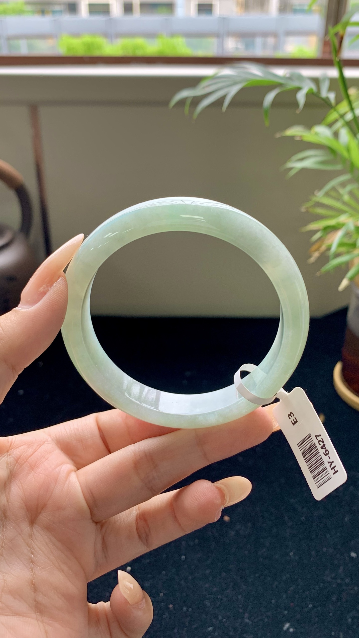 晴绿飘绿正圈成品 HY-6427 尺寸：57-12.5-7.5