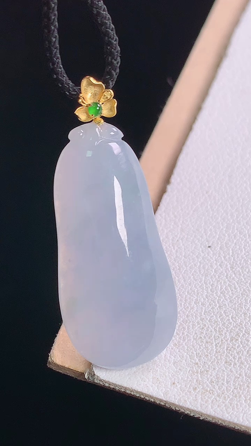 18K冰紫福瓜吊坠，无裂，尺寸:34.5-28.9-13.7-5.6mm 23