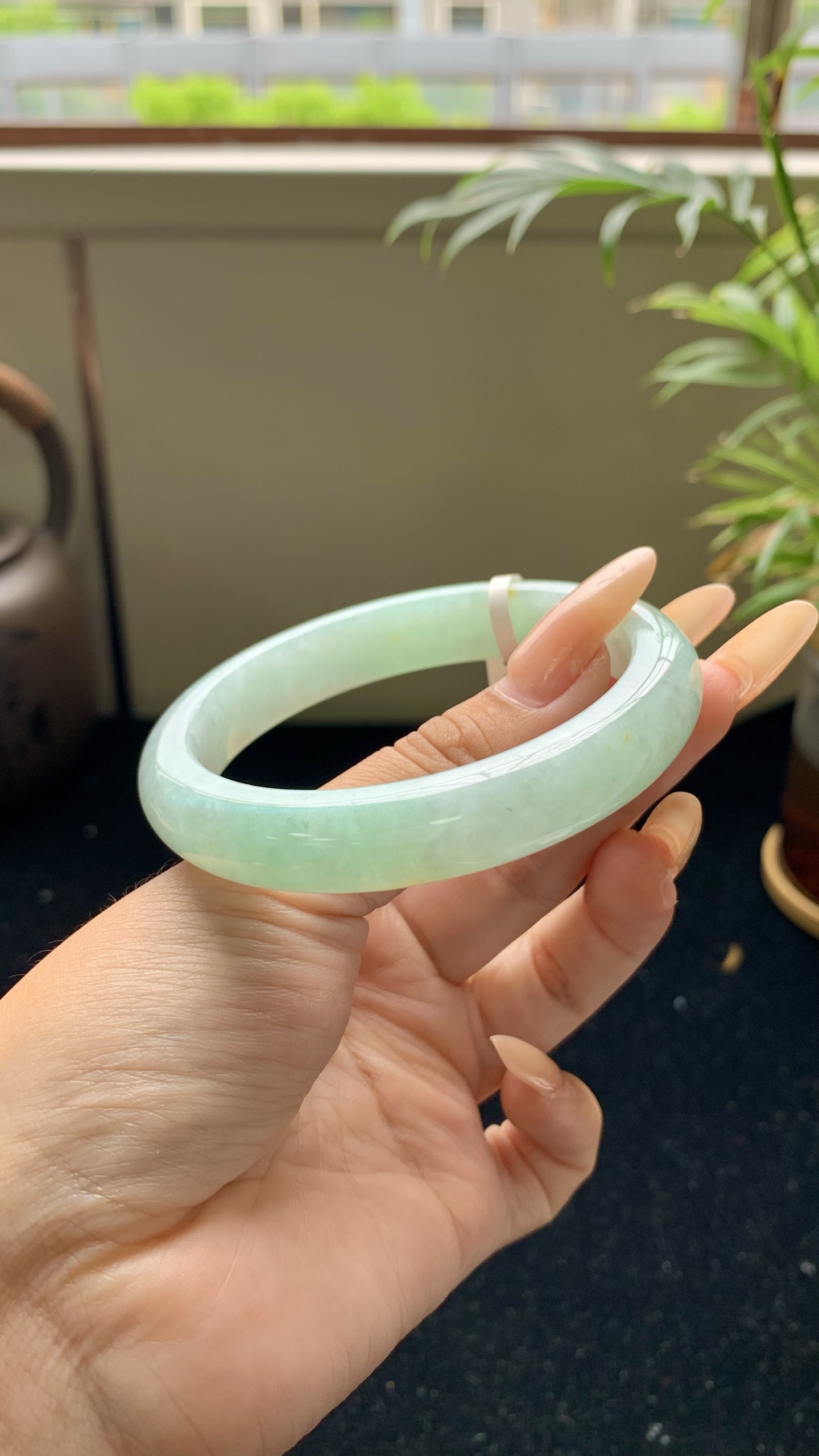 晴绿洒金正圈成品,HYC-1047,尺寸：57-11.5-8