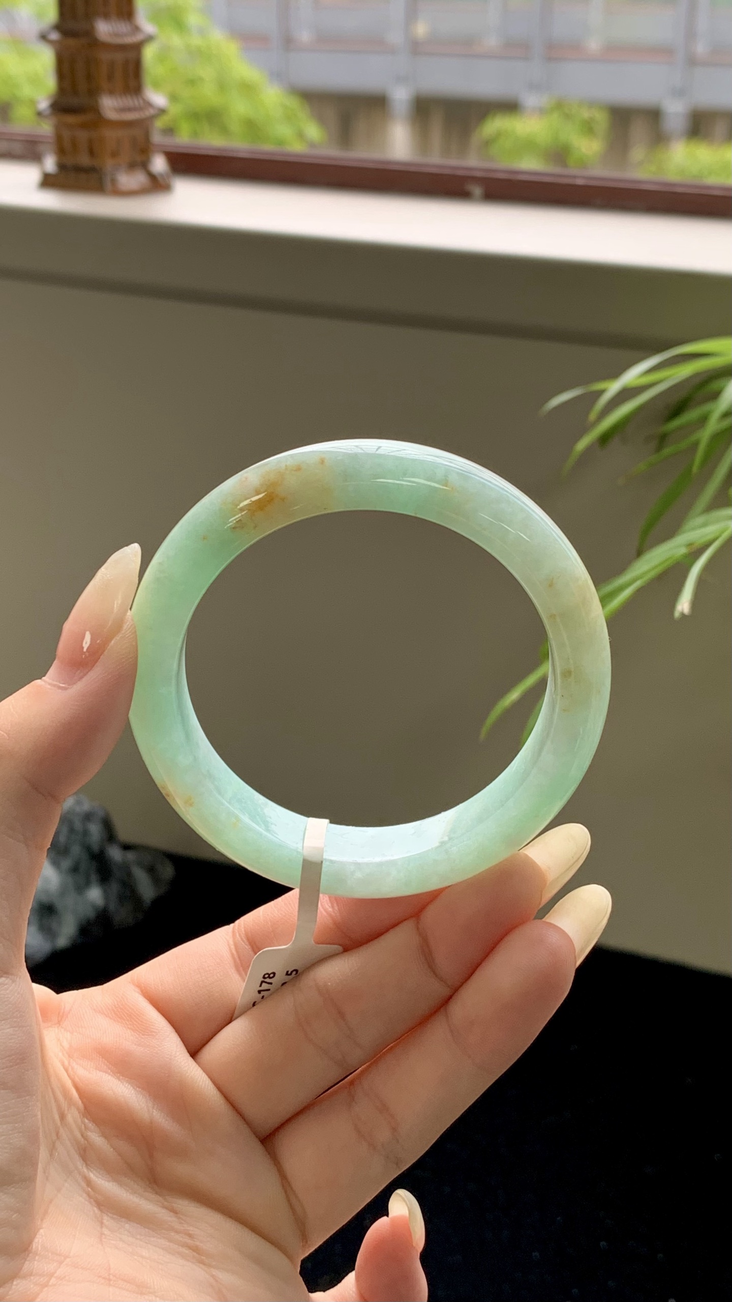 果绿洒金正圈成品 HYC-178 尺寸：53.5-12-8