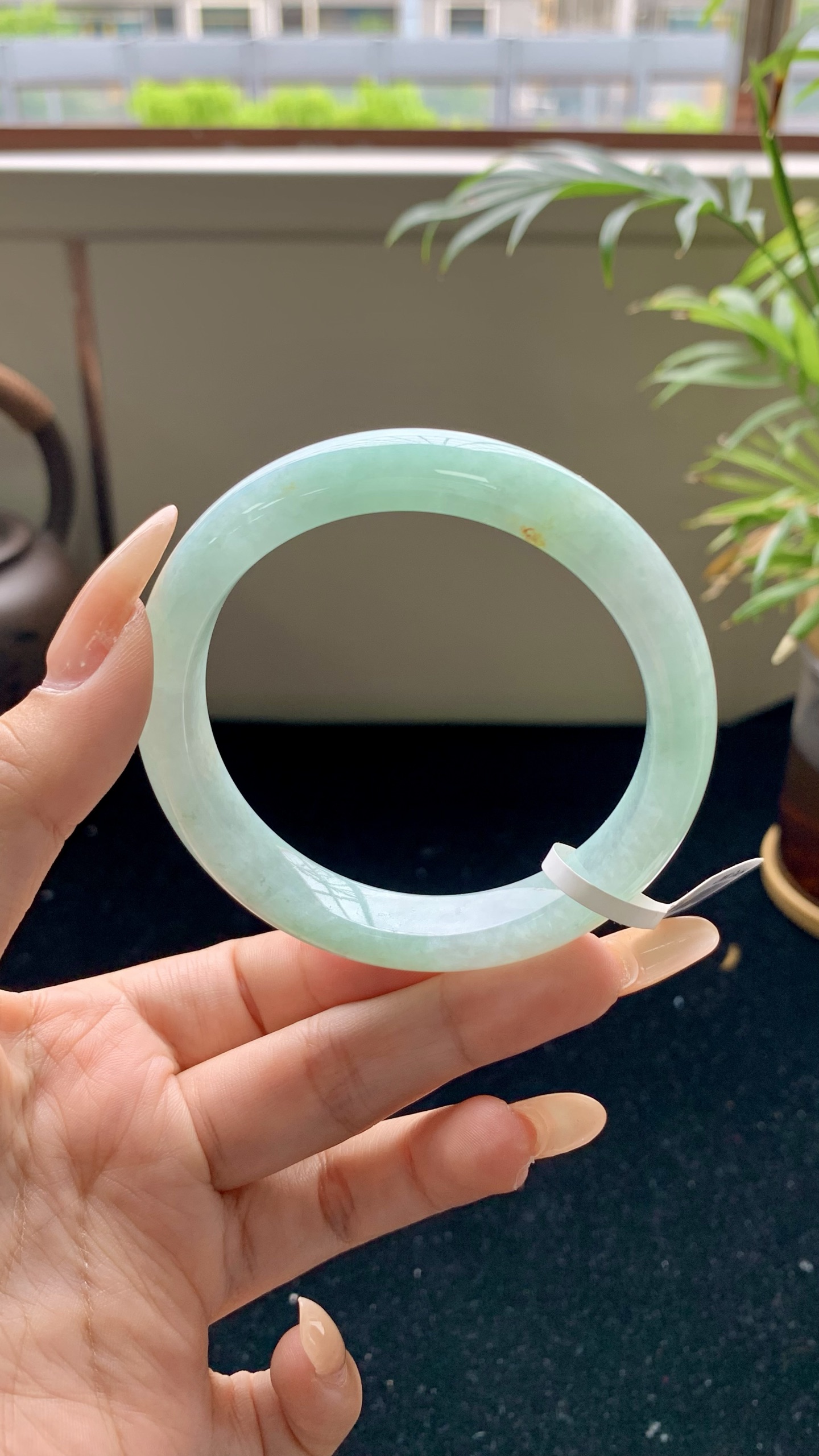 晴绿洒金正圈成品,HYC-1047,尺寸：57-11.5-8