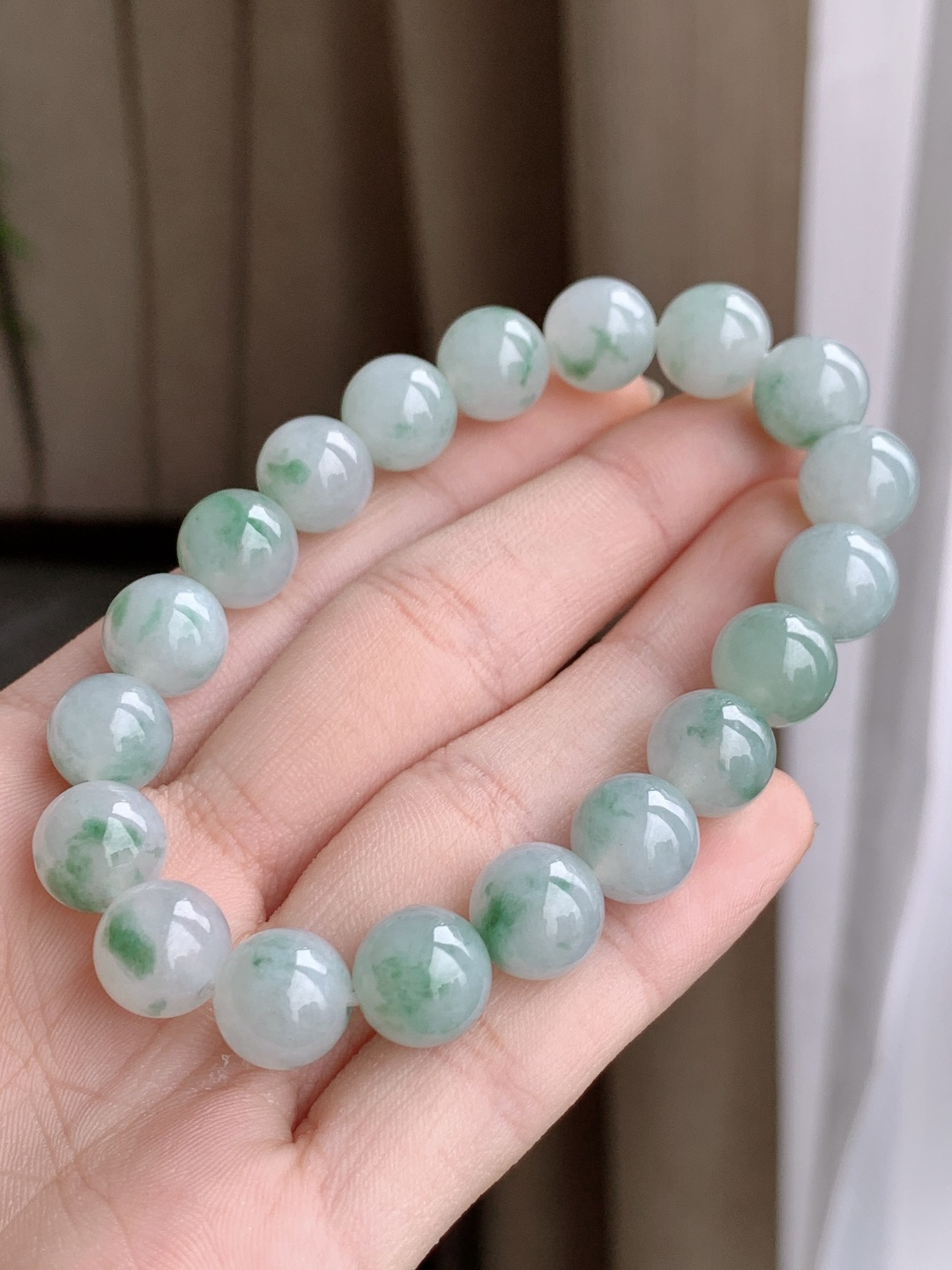 珠子冰飘花手串圆珠子手串,性比高,尺寸10mm,重量32.4克