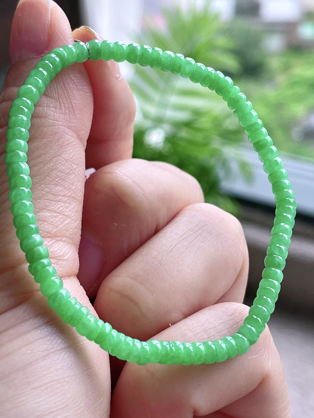 冰阳绿手串算盘珠手串,性比高
