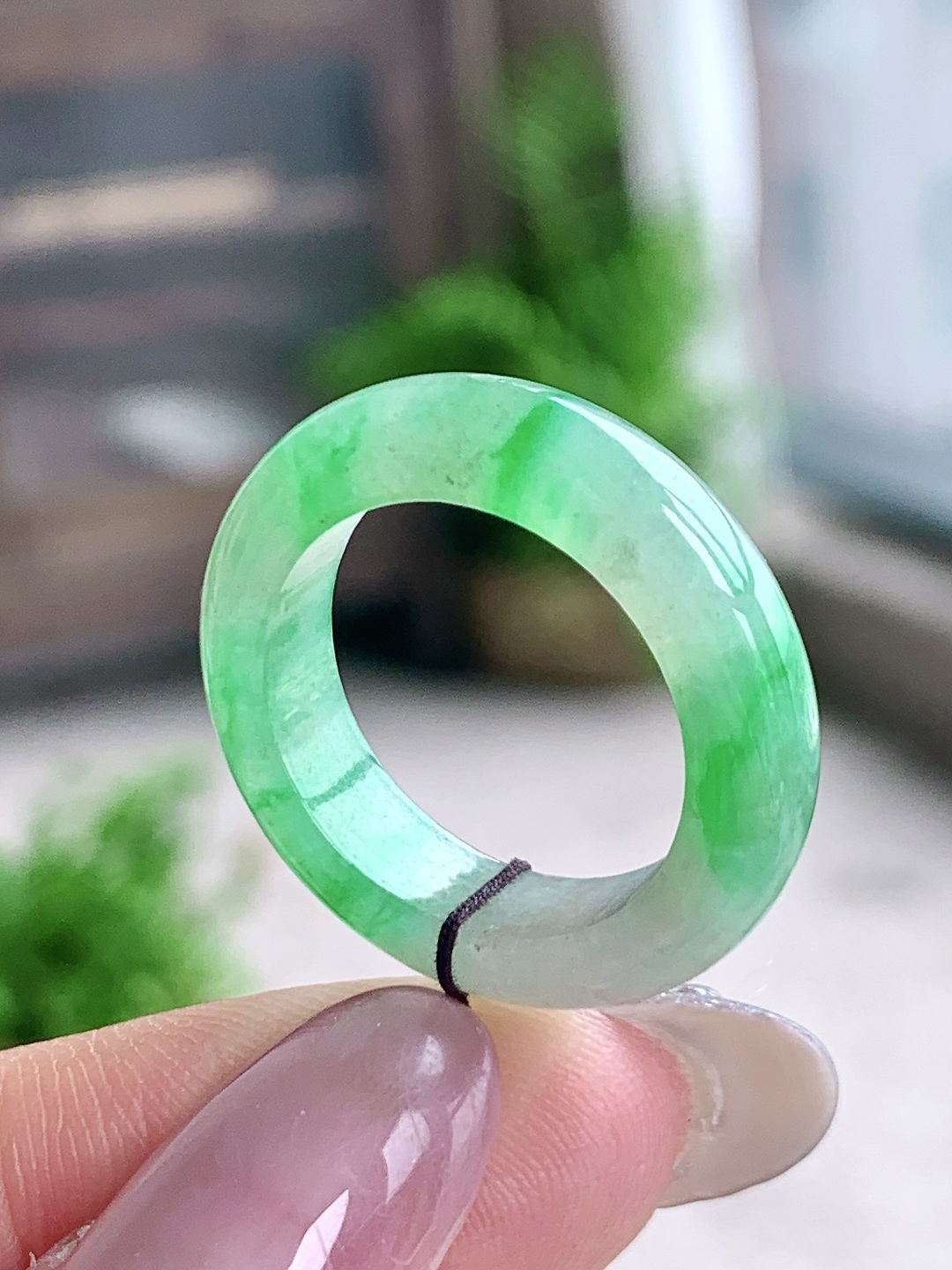 裸石冰飘绿花戒圈指环说明性比高飘花尺寸5.9-4.2圈口18号重量5克