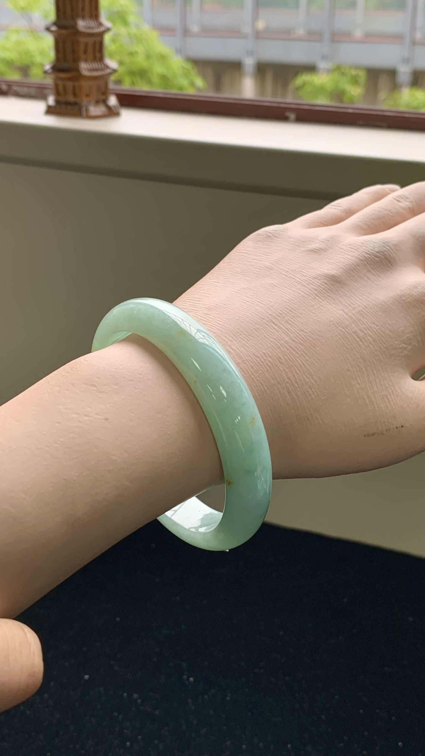 果绿洒金正圈成品,HYY-9195,尺寸：60-13-7.5