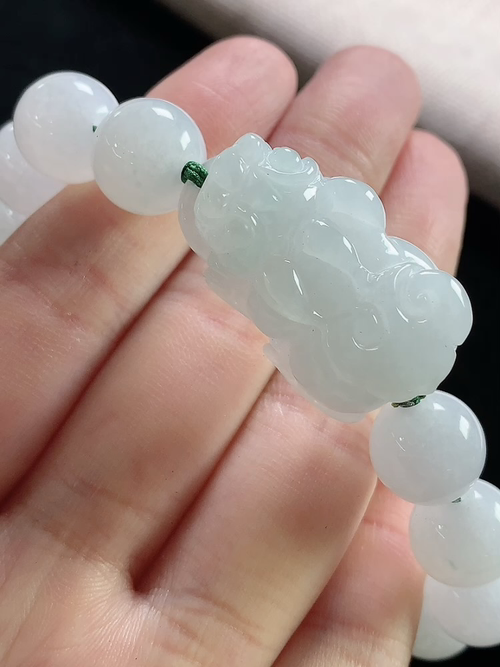 冰种貔貅玉珠手串，尺寸28.7-17.2-11.9，11.5mm，D28jct5