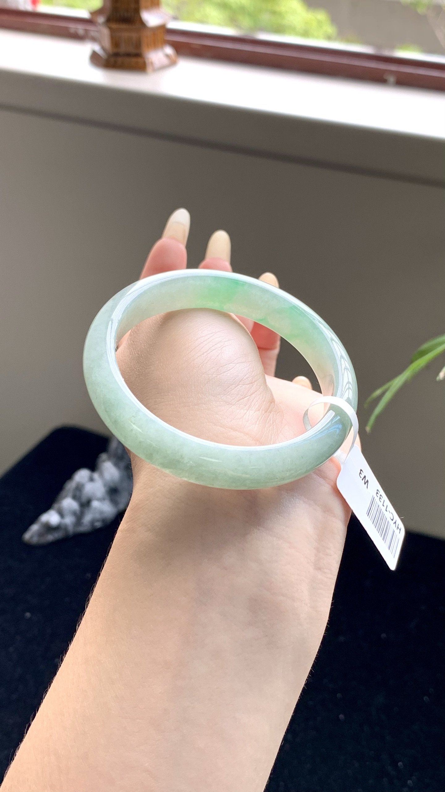 晴底飘绿正圈成品 HYC-1133 尺寸：53-11-7
