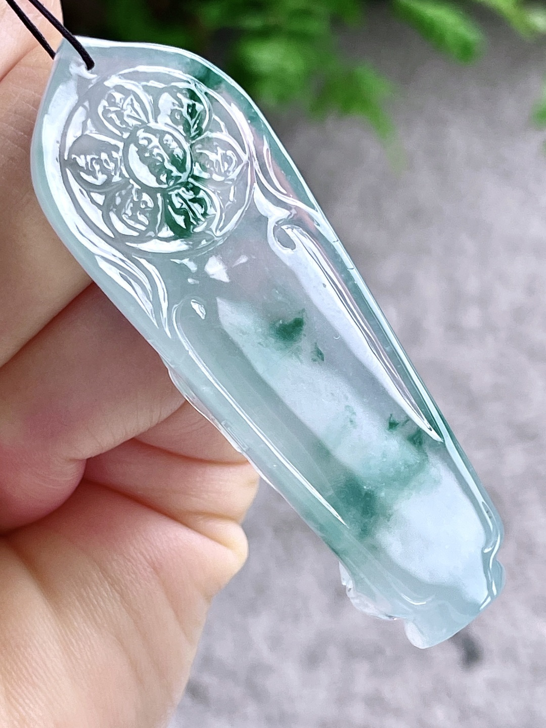 高冰飘花阿弥陀佛牌子吊坠,性比高 立体超厚