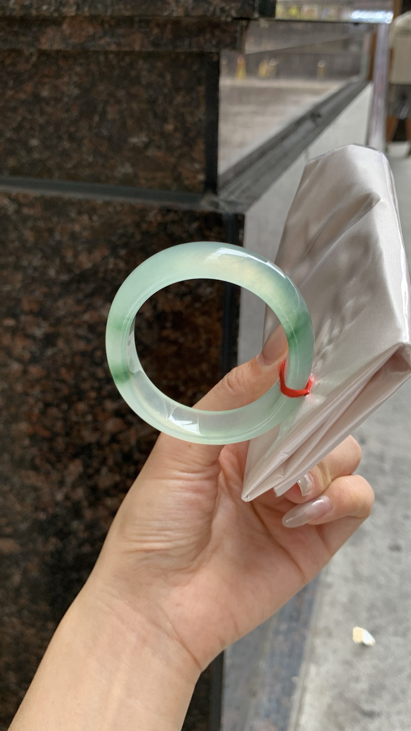 冰飘花贵妃成品手镯，尺寸57-13-7.6