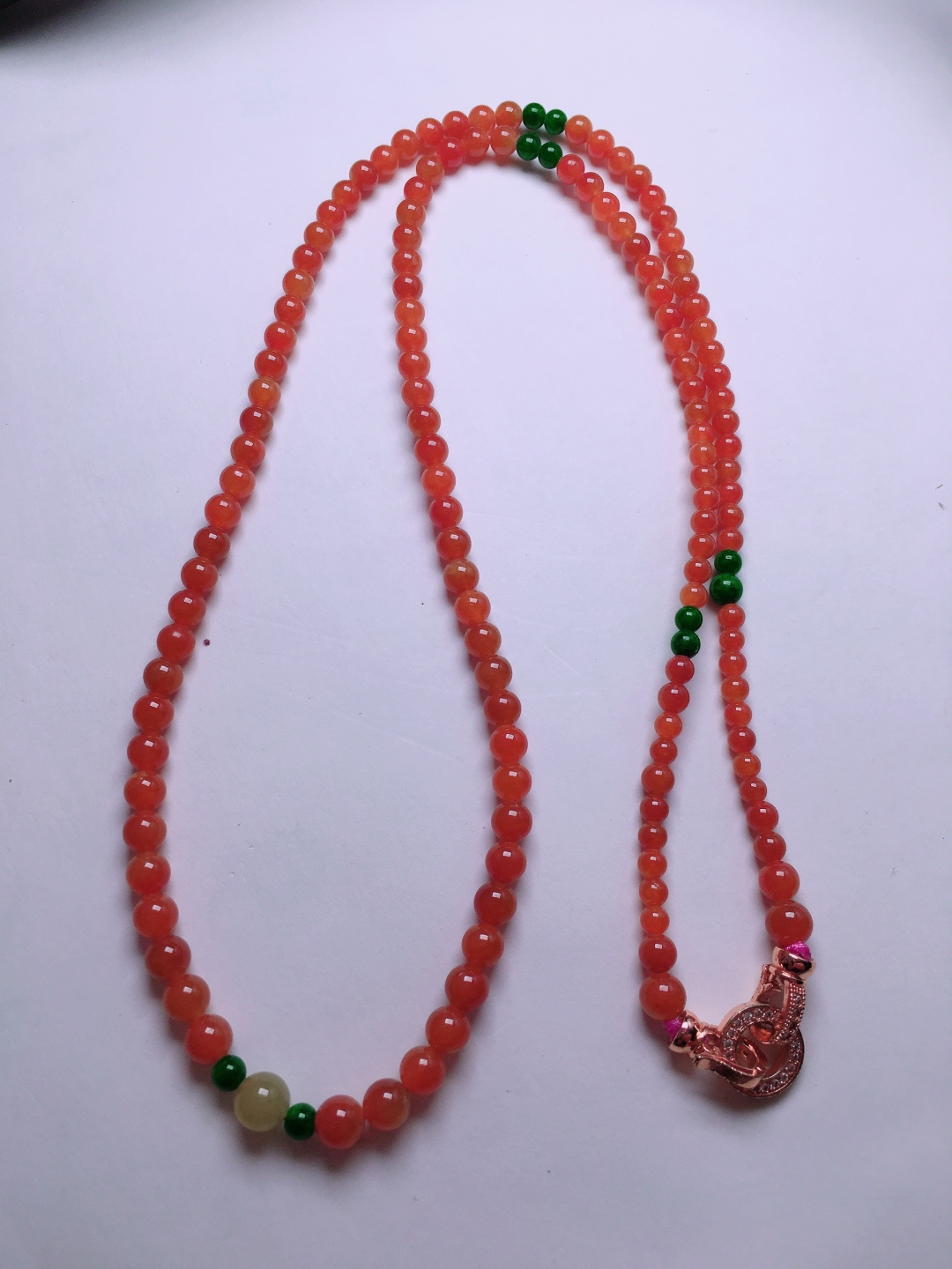 红翡珠子项链，晶莹剔透，新颖时尚，3.6-4.8