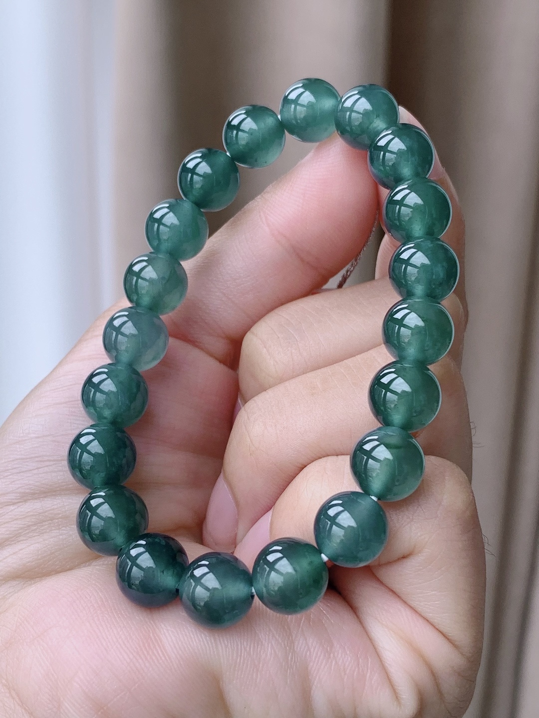 冰老蓝水手串圆珠珠子手串, 性比高 天空蓝