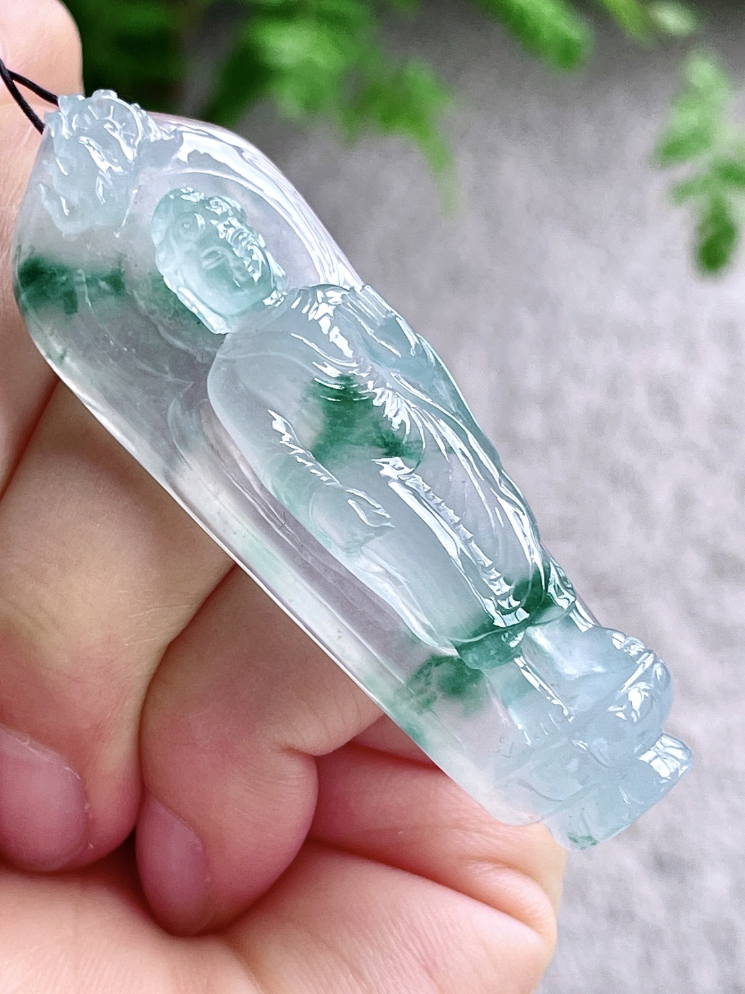 高冰飘花阿弥陀佛牌子吊坠,性比高 立体超厚