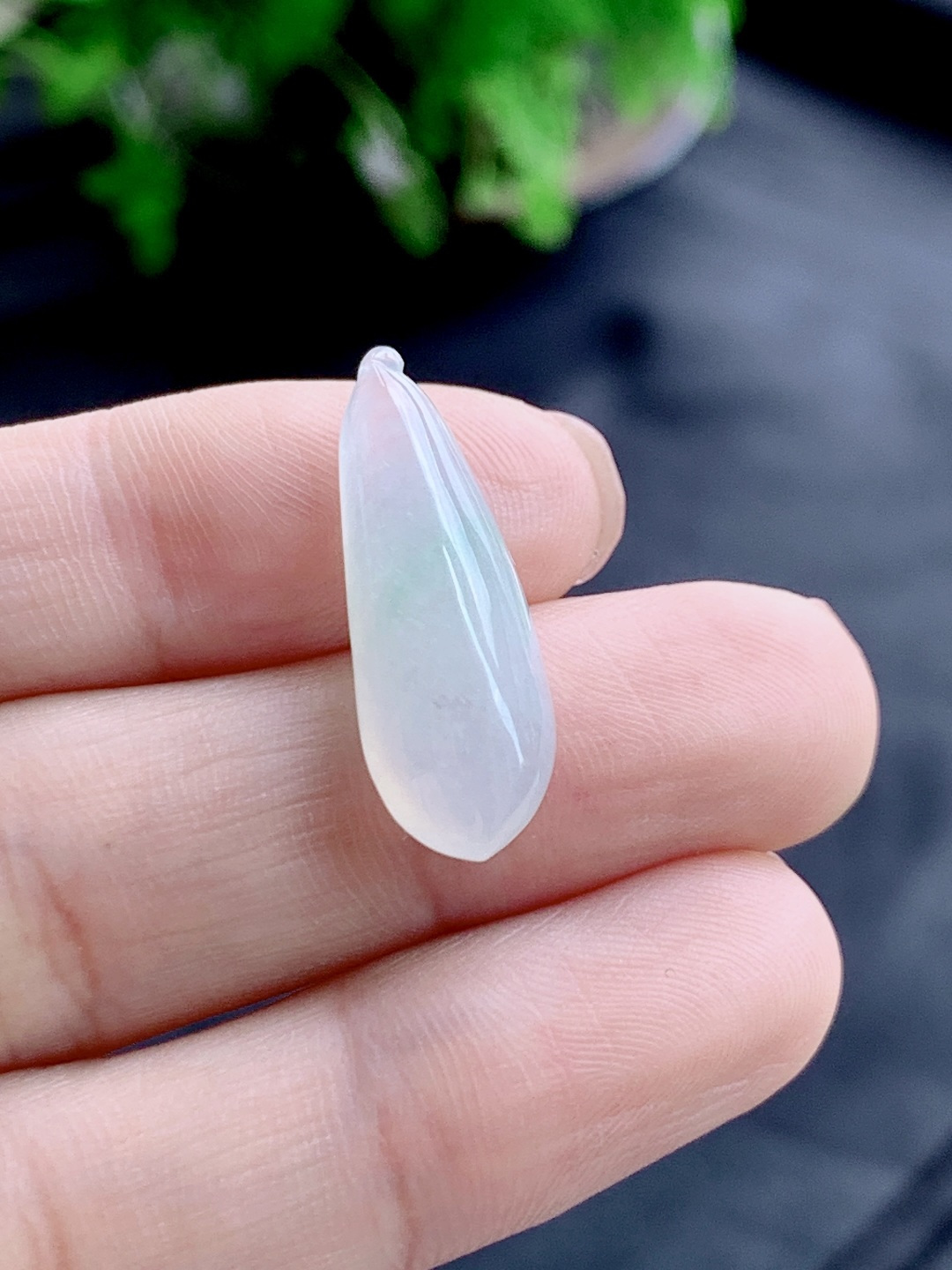 冰飘绿花福瓜吊坠，飘晴绿，飘花，尺寸25.7-9.4-5.7，重量2.4克