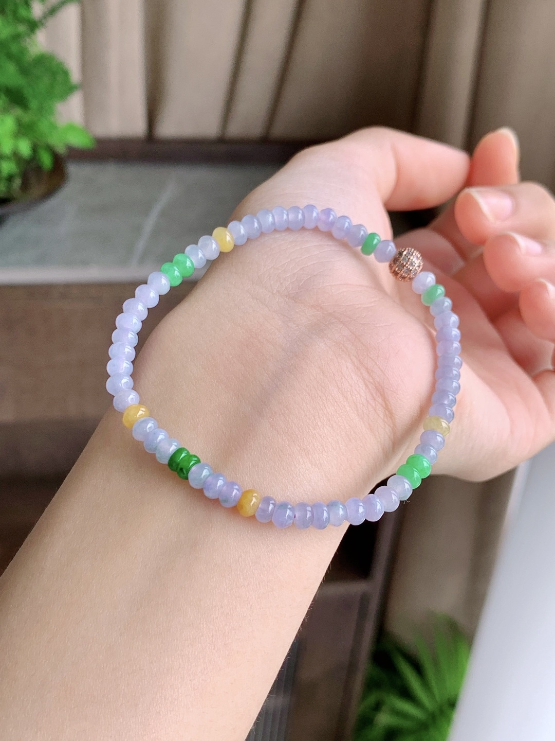 【珠子】冰多宝手串算盘珠子手串【说明】性比高【尺寸】4.4-2.8mm【重量】7.2克