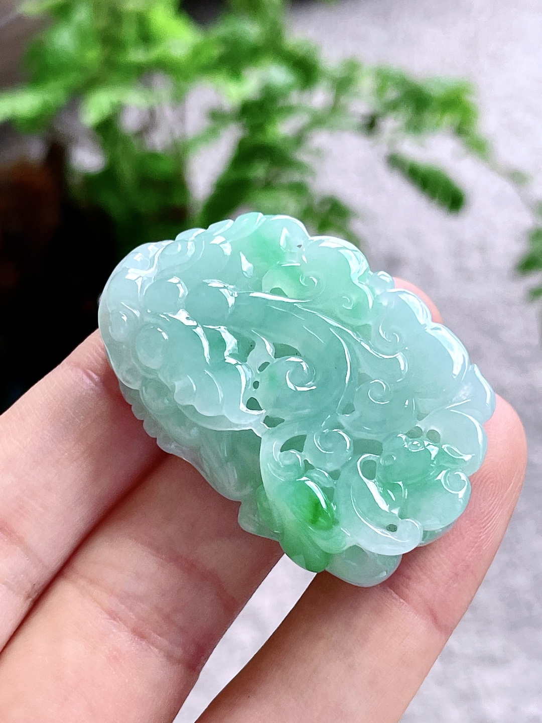 冰飘绿貔貅吊坠,性比高 超厚