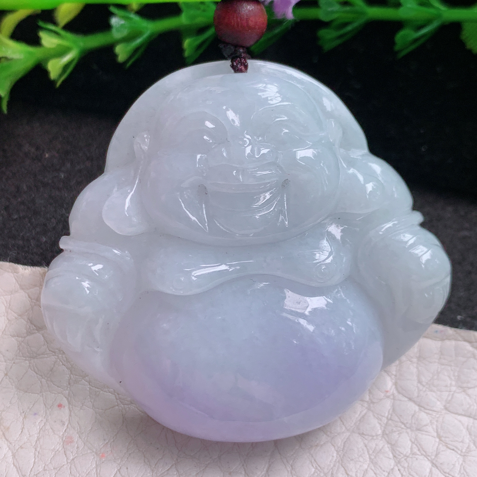 zen实拍45.3*50*12.5缅甸翡翠高品质紫罗兰饱满大平安扣 玉扣玉吊坠