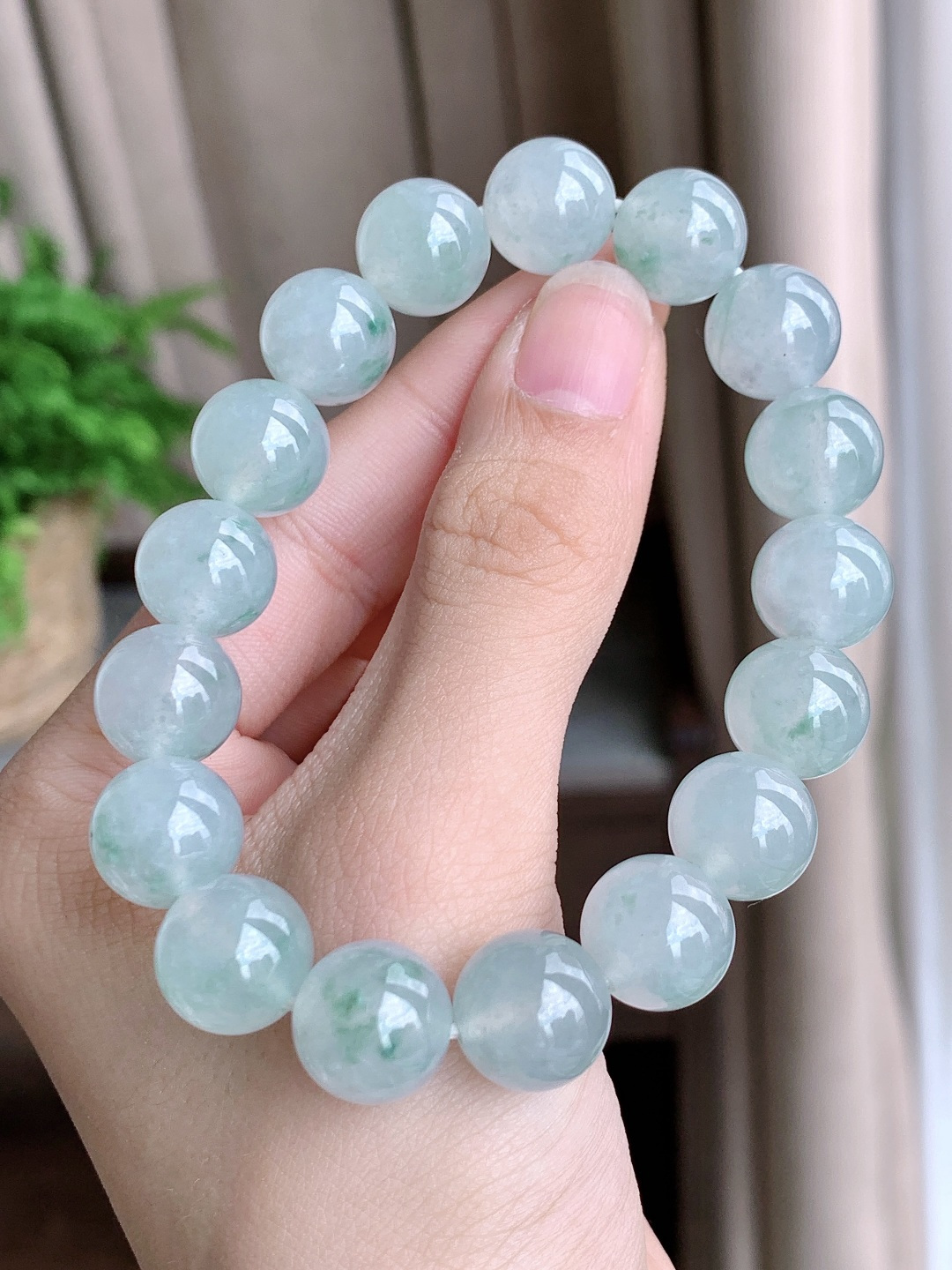珠子冰飘花手串圆珠子手串,性比高