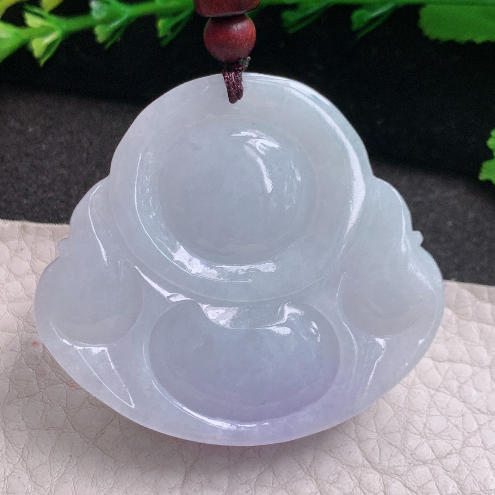zen实拍45.3*50*12.5缅甸翡翠高品质紫罗兰饱满大平安扣 玉扣玉吊坠