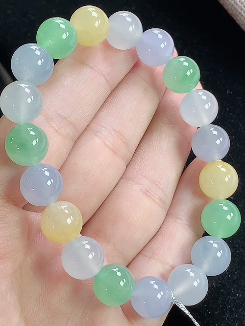 冰多彩多宝玉珠手串，尺寸10mm，D28xtg