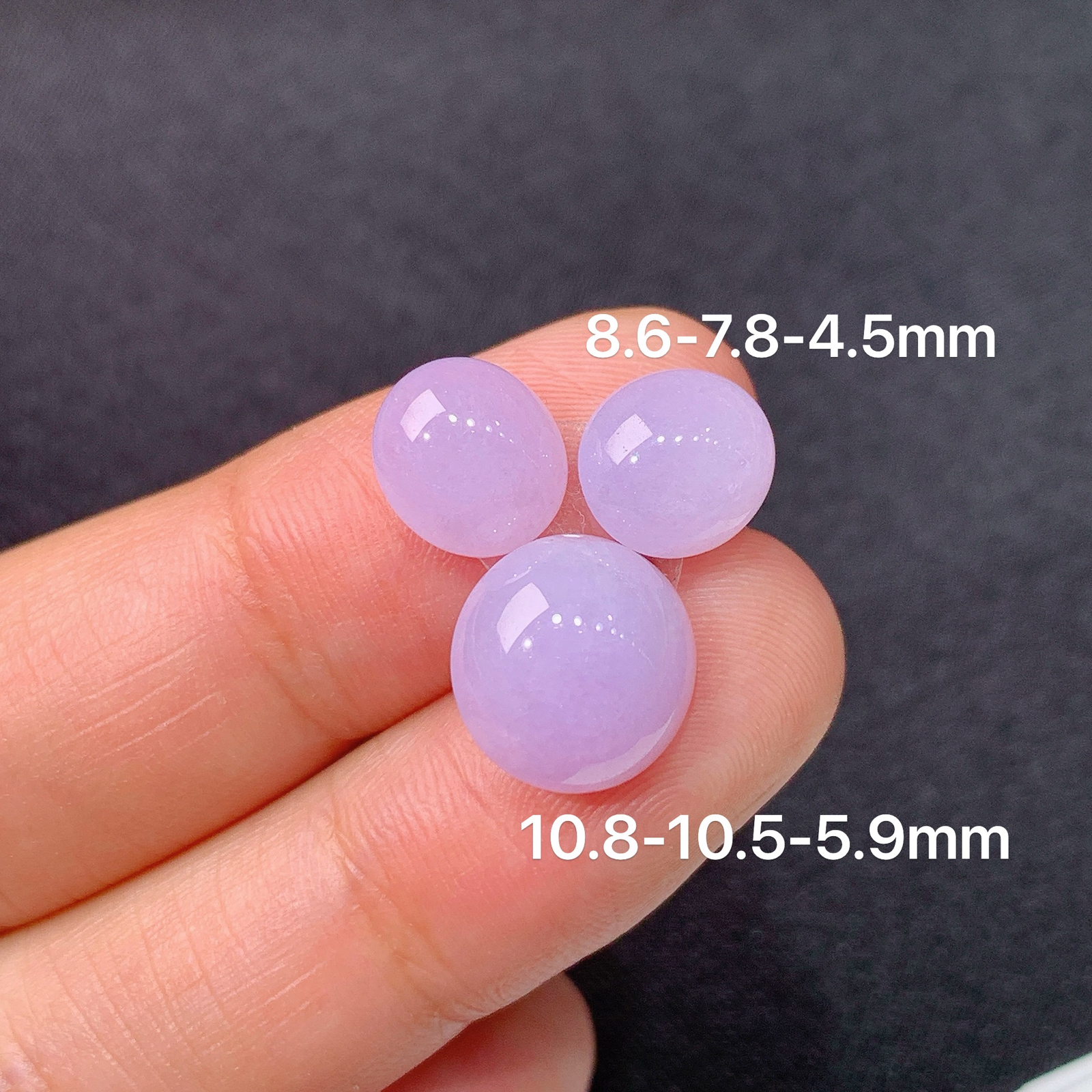 紫罗兰蛋面一手，镶嵌佳品，冰润细腻，种水足，Ht 尺寸10.8*10.5*5.9