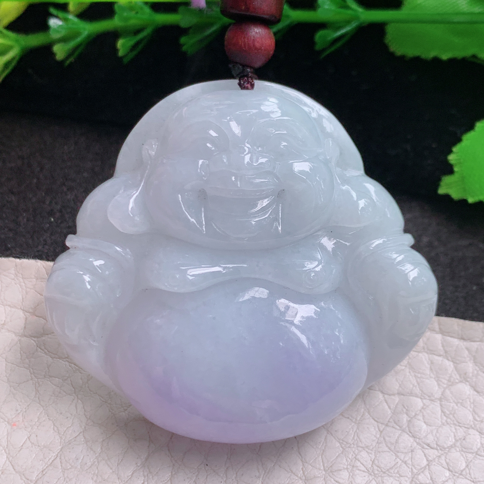 zen实拍45.3*50*12.5缅甸翡翠高品质紫罗兰饱满大平安扣 玉扣玉吊坠