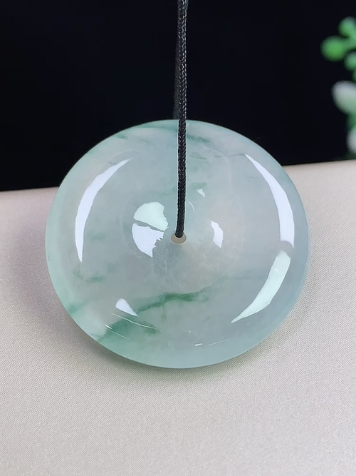 冰飘花平安扣，无裂，尺寸27.8-5.5mm，D28afj