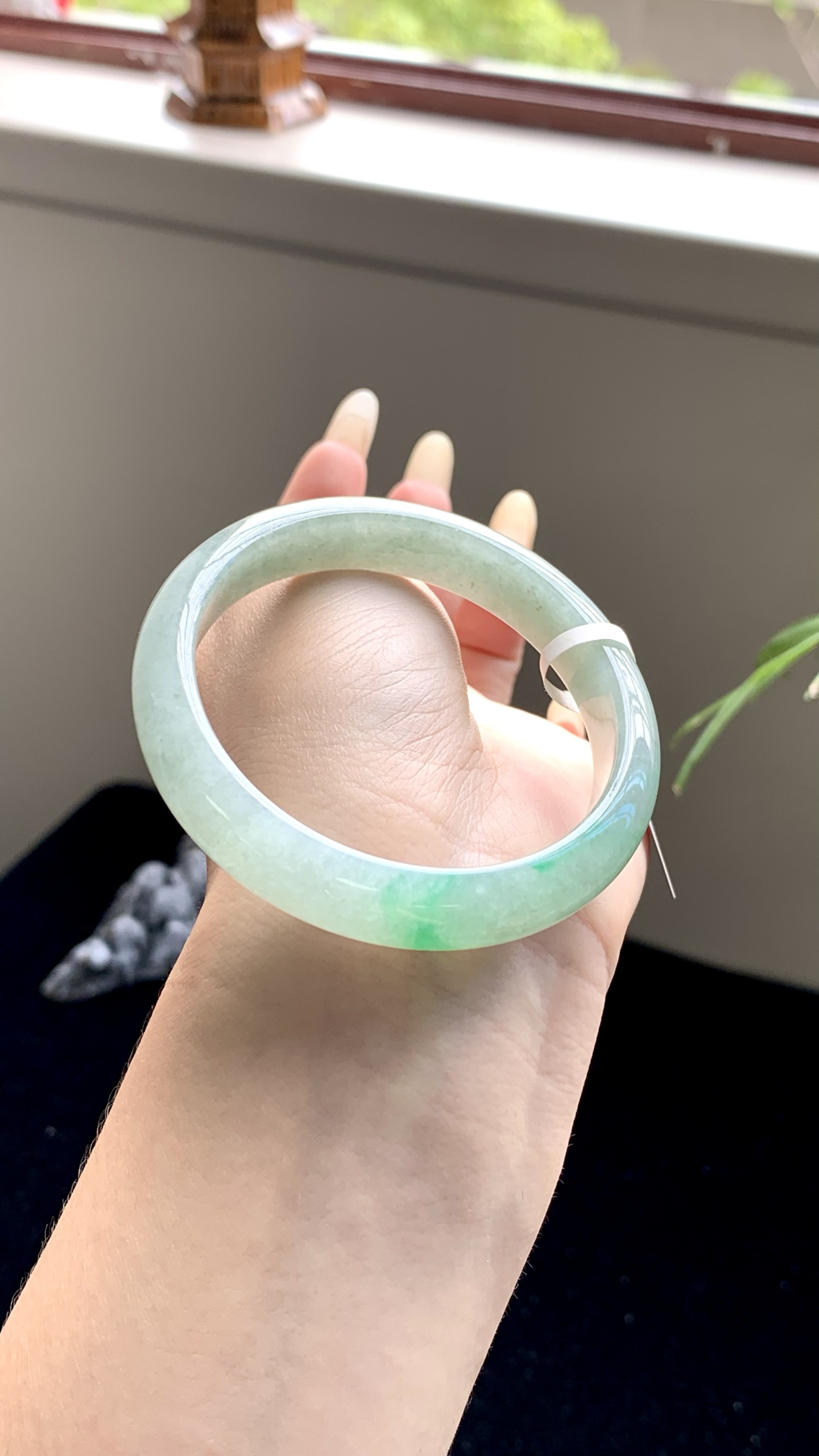 晴底飘绿正圈成品 HYC-1133 尺寸：53-11-7