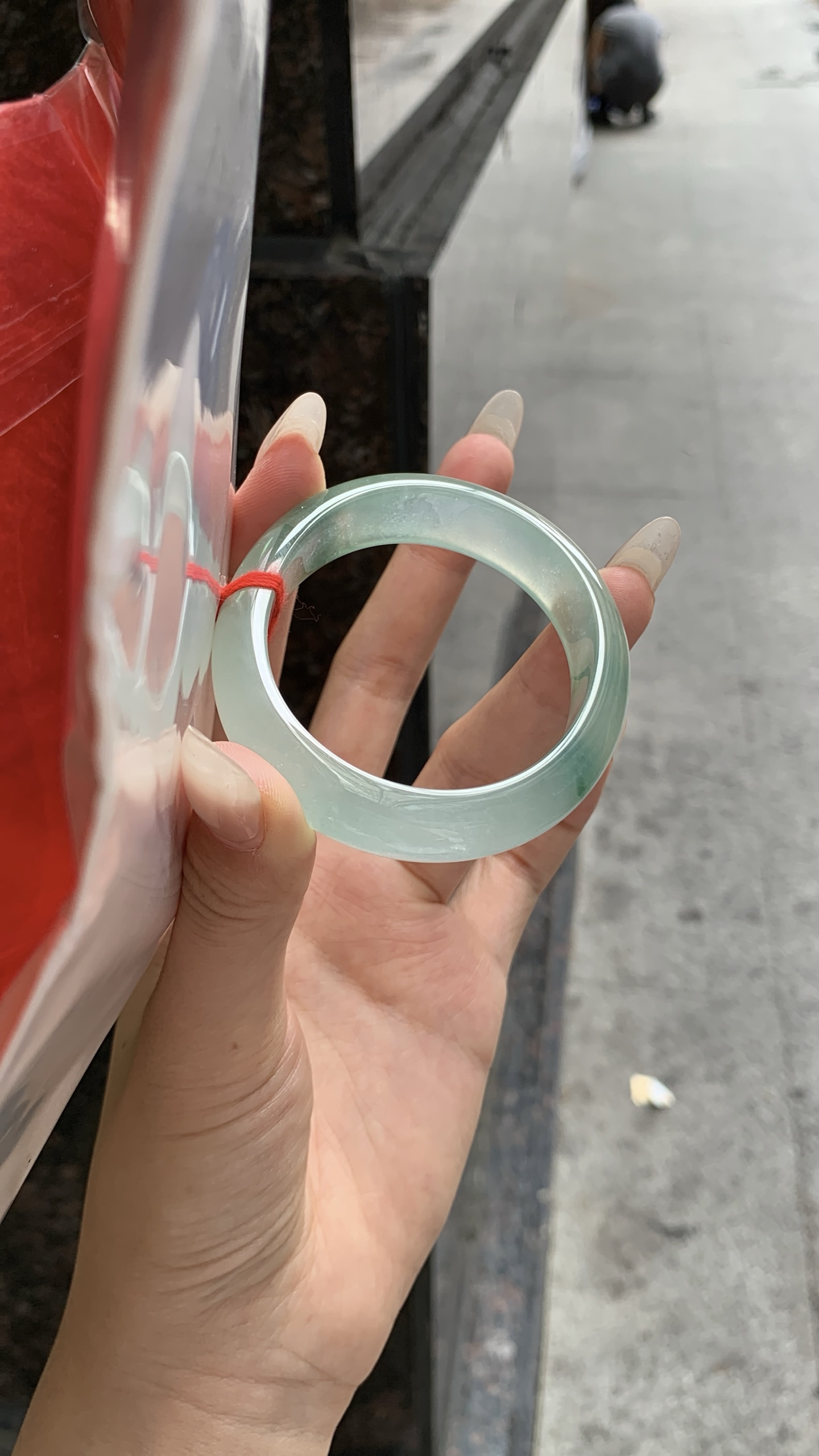 冰飘花贵妃成品手镯，尺寸57-13-7.6