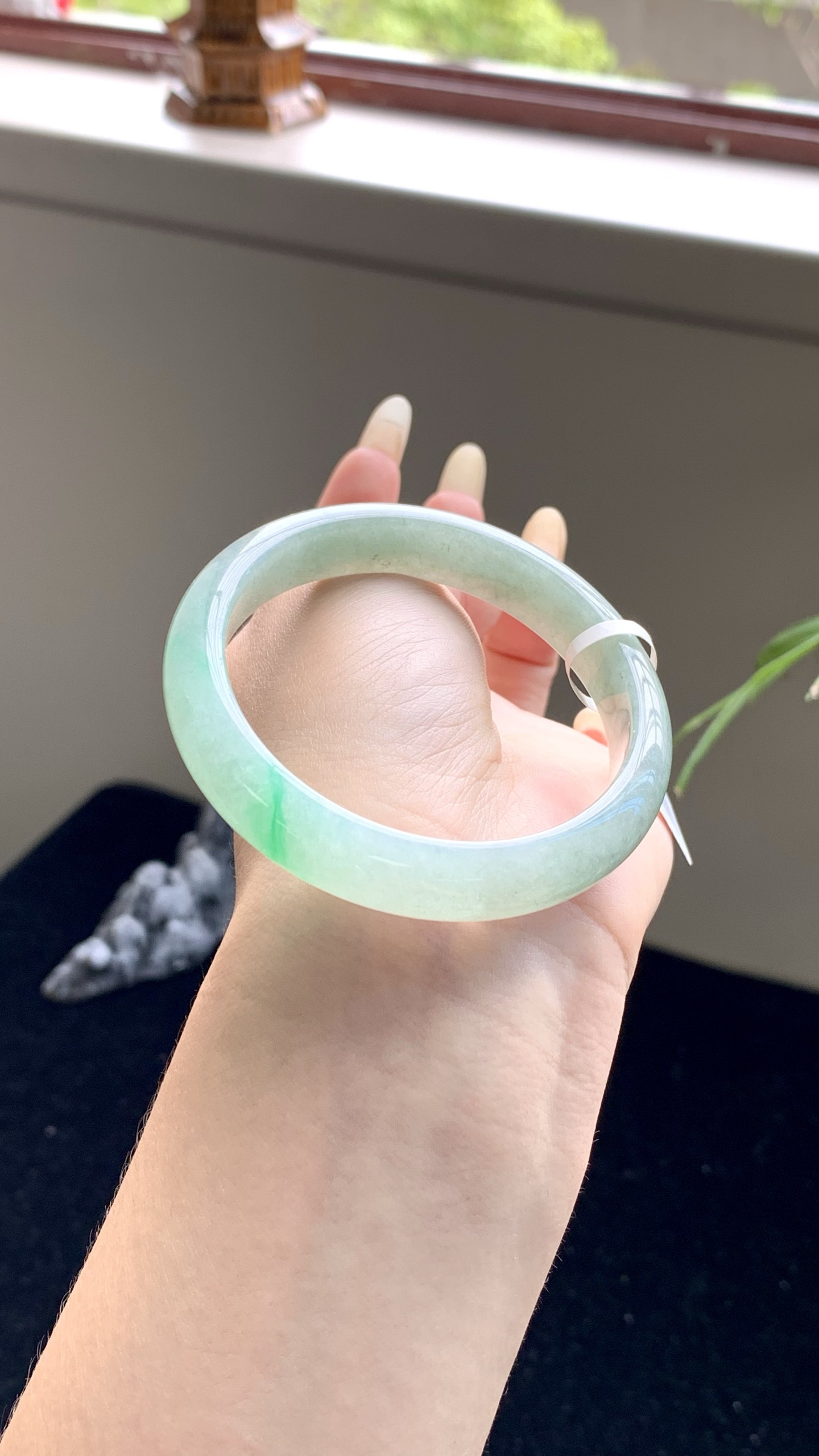 晴底飘绿正圈成品 HYC-1133 尺寸：53-11-7