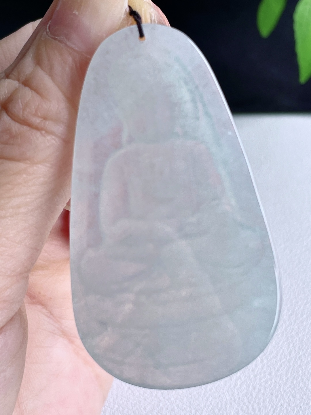 白冰阿弥陀佛牌吊坠,缅料,无裂,性比高,尺寸55.2-32-5,重量20克